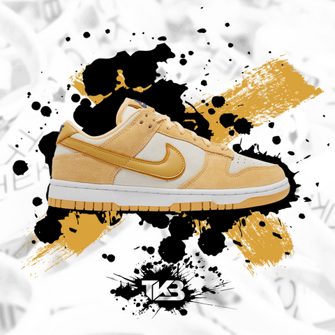 Gold Seude Dunk Low's